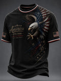 America Land Of The Free T-Shirt 1776 American Flag Eagle Merch Patriotic Men Gift - Merchluma