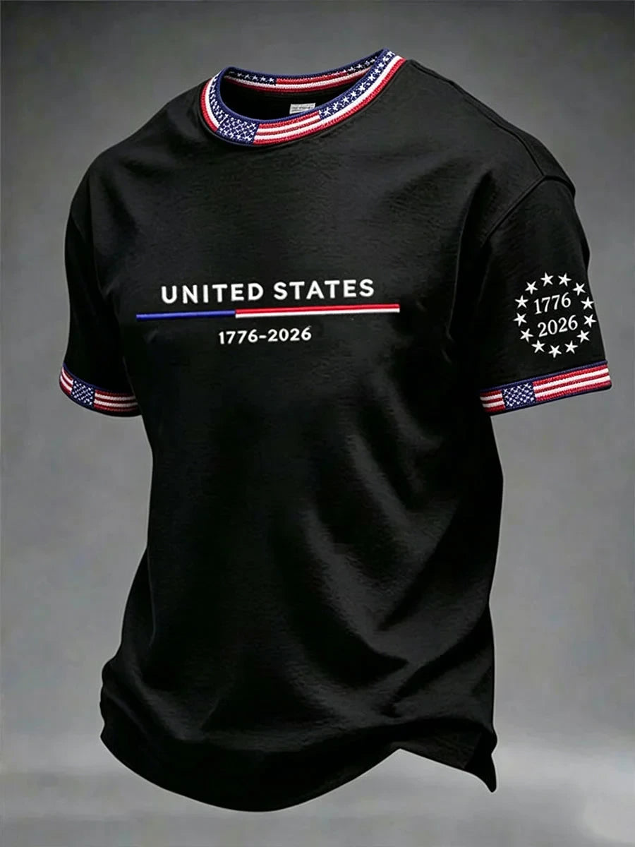United States 1776-2026 T-Shirt American Flag Merch Patriotic Men Gift - Merchluma