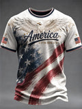 America 1776 T-Shirt Flag Eagle Independence Day Merch Proud Patriotic Gifts Idea - Merchluma