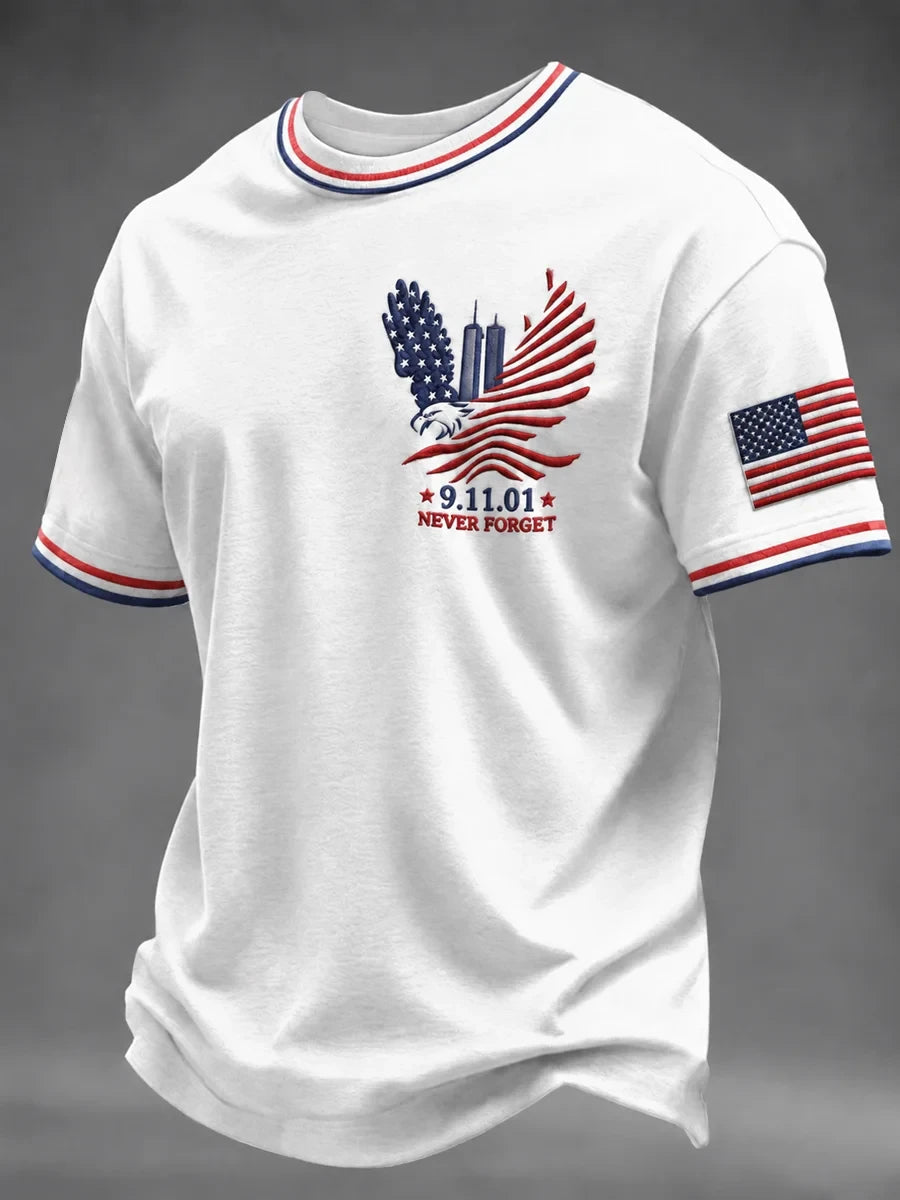 USA American Flag Eagle T-Shirt We Will Never Forget Merch Patriot Day Memorial Gift Idea - Merchluma