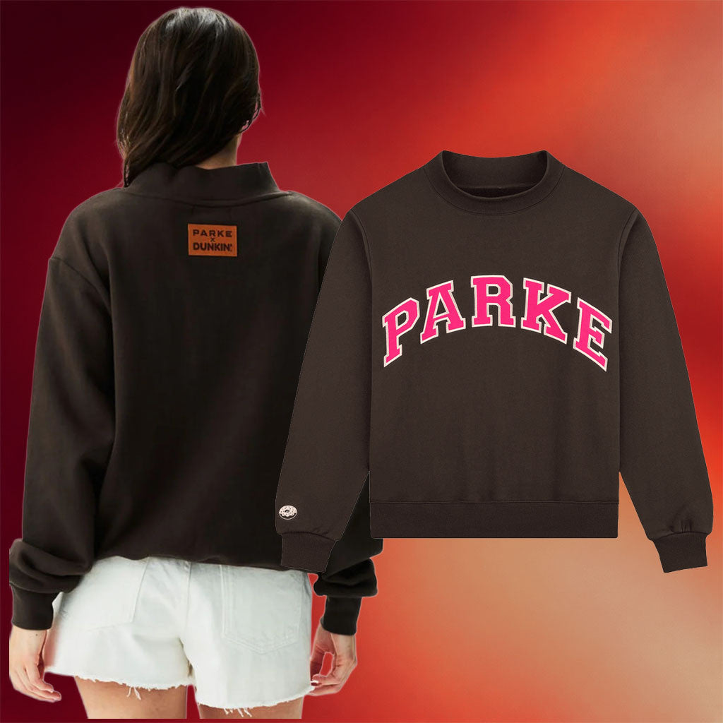 Dunkin Runs On Merch 2026 Parke X Dunkin Varsity Mockneck Sweatshirt Birthday Gift For Besties - Merchluma