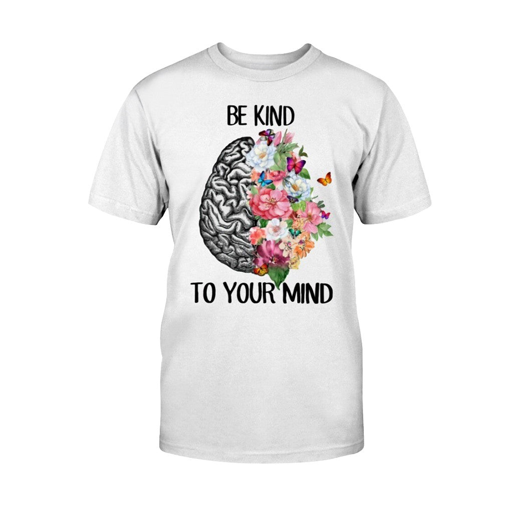 Mental Health Matters Be Kind To Your Mind Floral Brain T-Shirt Mental Health Awareness Apparel - Merchluma