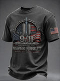 911 Never Forget 25th Anniversary T-Shirt Patriot Day Merch Gifts For Firefighter - Merchluma
