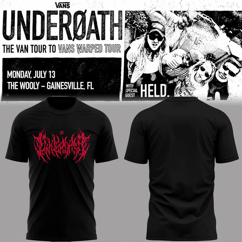 Underoath Merch 2026 The Van Tour To Vans Warped Tour At Florida Shirt Black Fan Apparel - Merchluma