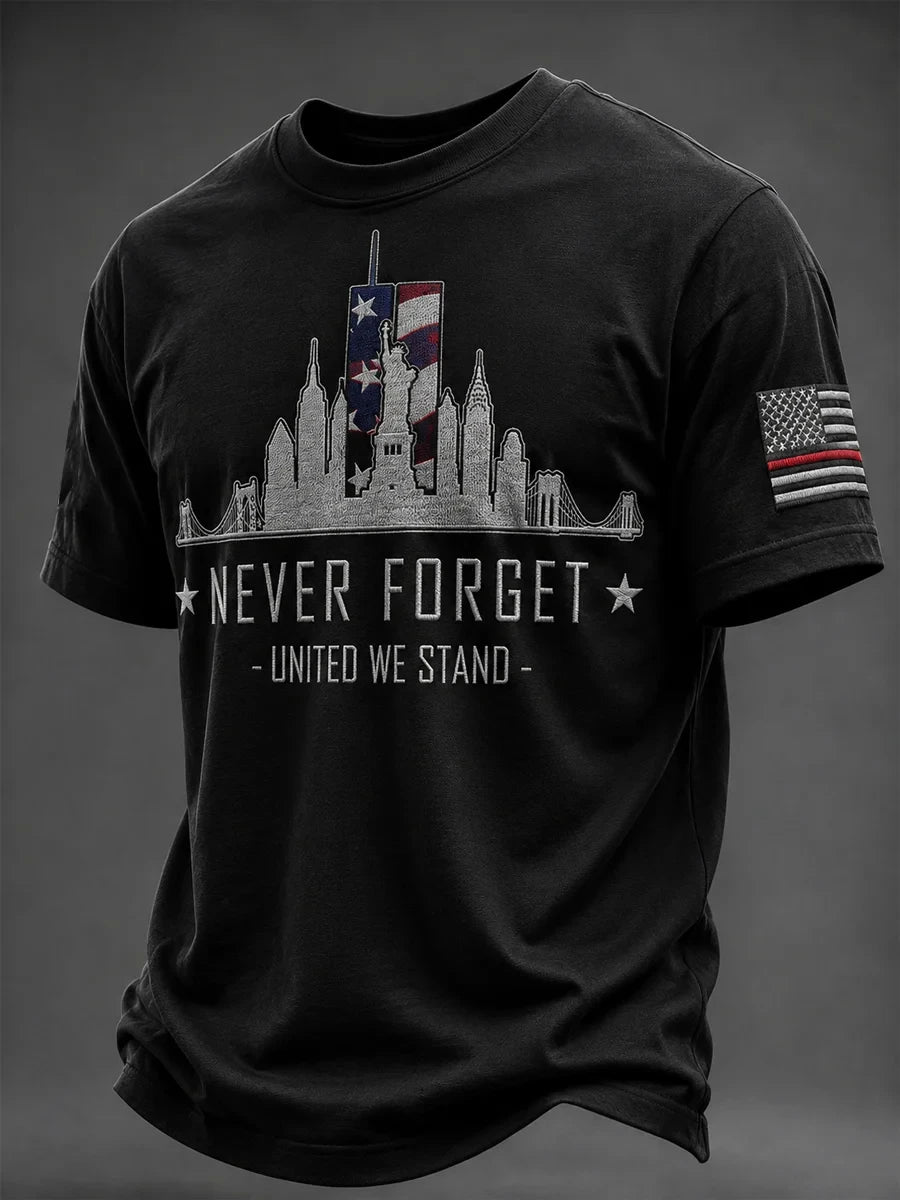 Never Forget United We Stand T-Shirt 9-11 Never Forget Merch Patriot Day Memorial Gift - Merchluma