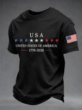 USA United States Of America T-Shirt American Flag Stars Merch Proud Patriotic Men Gift - Merchluma