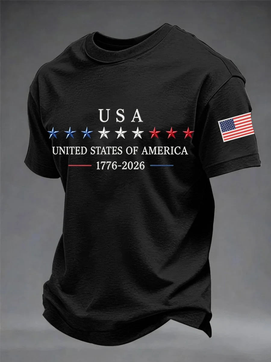 USA United States Of America T-Shirt American Flag Stars Merch Proud Patriotic Men Gift - Merchluma