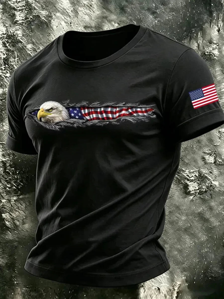 United States 1776-2026 T-Shirt American Flag Eagle Merch Patriotic Men Gift - Merchluma
