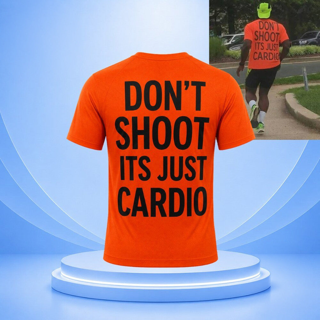 Don't Shoot It's Just Cardio T-Shirt Funny Running Shirt Workout Gifts For Friends - Merchluma