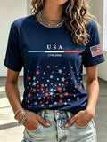 USA United States Of America T-Shirt 1776-2026 American Flag Stars Merch Mom Gift - Merchluma