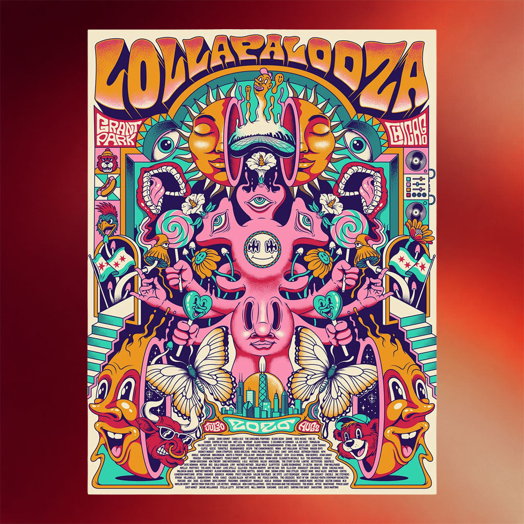 Lollapalooza Merch 2026 Lollapalooza Lineup Commemorative Poster Wall Decor Gift For Music Fan - Merchluma