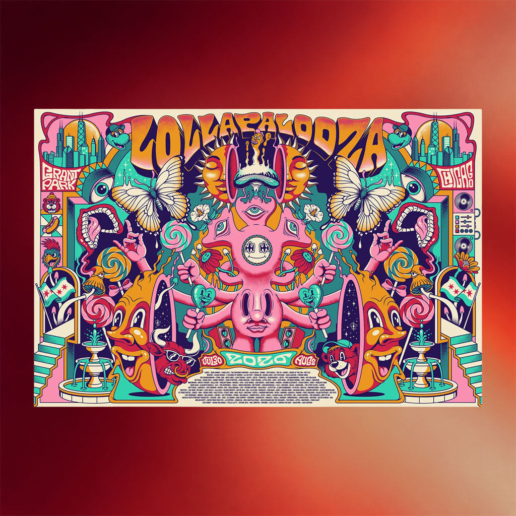 Lollapalooza Merch 2026 Lollapalooza Lineup Poster Home Decor Gift For Music Lovers - Merchluma