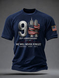 We Will Never Forget 9-11 T-Shirt 25th Anniversary Merch Patriotic Gifts For Him - Merchluma