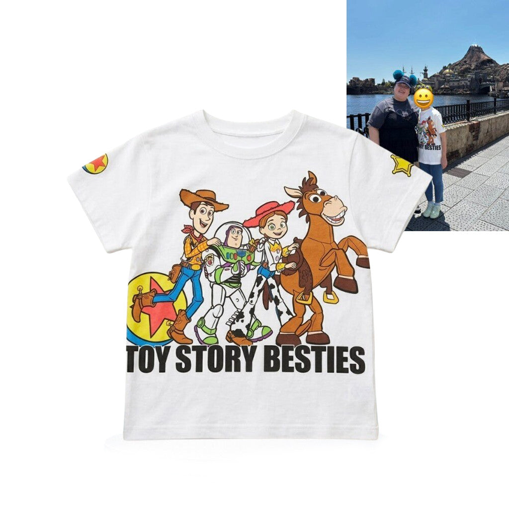 Toy Story Besties T-Shirt Woody Buzz Jessie Bullseye Graphic Tee Gifts For Friends - Merchluma