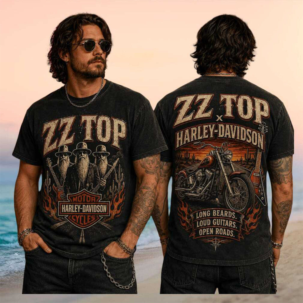 ZZ Top x HD Long Beards Loud Guitars Open Roads Shirt ZZ Top Tour 2026 Merch Gifts For Rock Fans - Merchluma