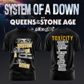 SOAD System Of A Down UK And Europe Tour 2026 T-Shirt Black Toxicity System Of A Down Merch - Merchluma