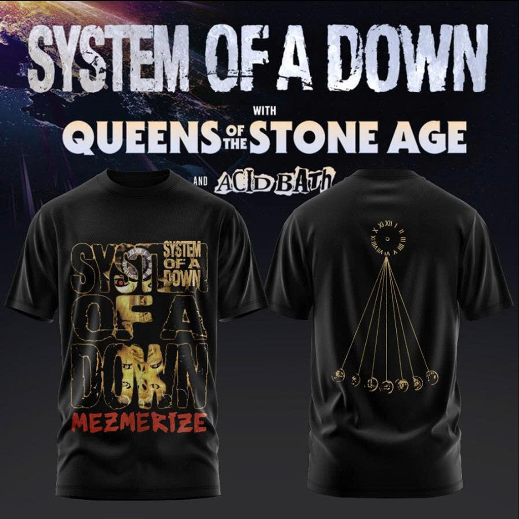 System Of A Down UK And Europe Tour 2026 T-Shirt Black Mezmerize SOAD Merch Gift For Fans - Merchluma