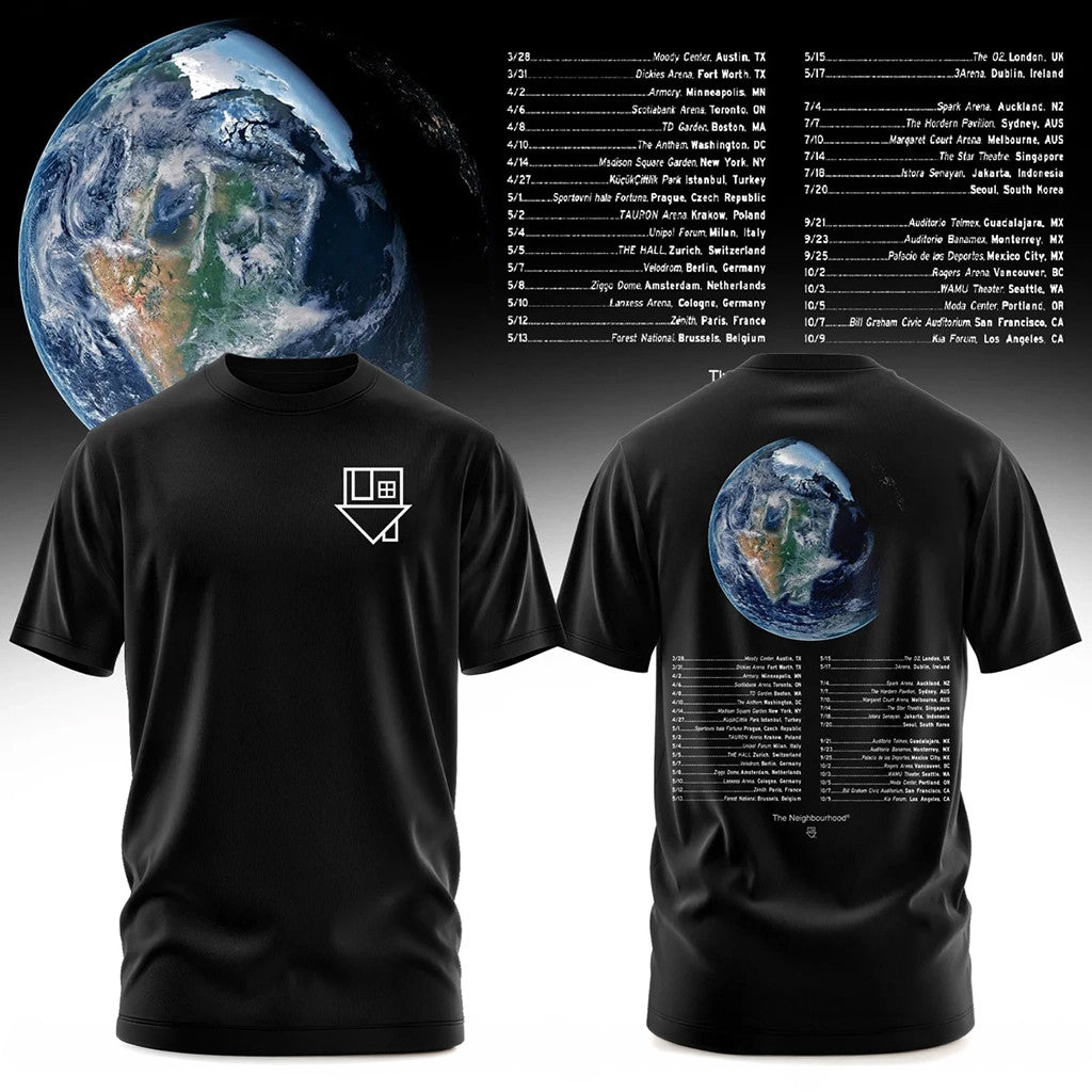 The Neighbourhood Merch THE WOURLD TOUR Shirt Black Gifts For Music Fans - Merchluma