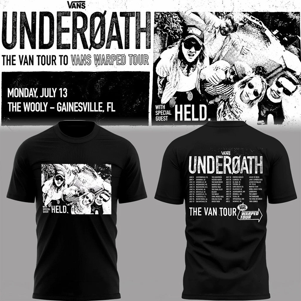 Underoath Merch 2026 The Van Tour To Vans Warped Tour T-Shirt Gift For Rock Band Fans - Merchluma