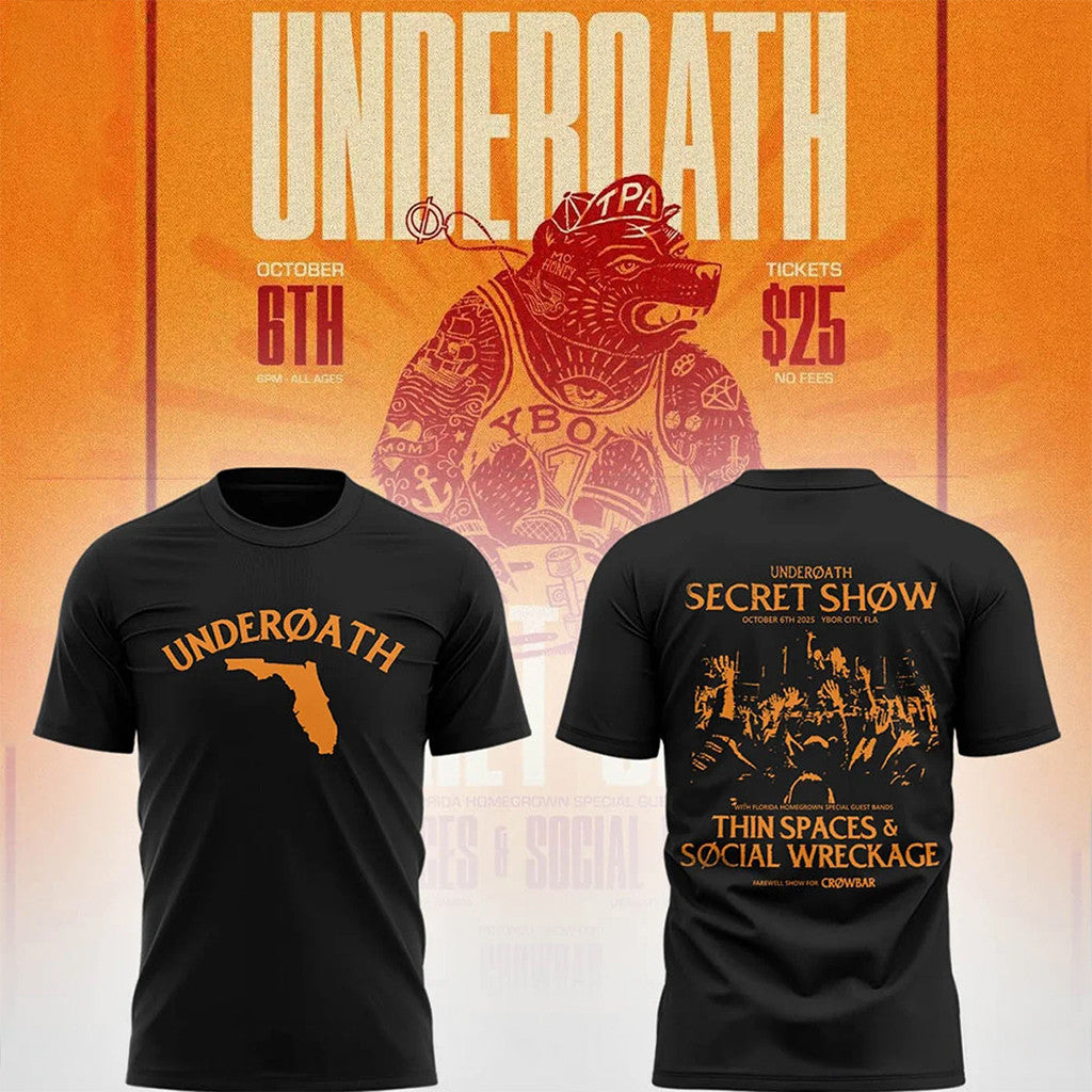 Underoath Merch 2026 Underoath Tour 2026 X Tampa T-Shirt Gift For Rock Band Fans - Merchluma