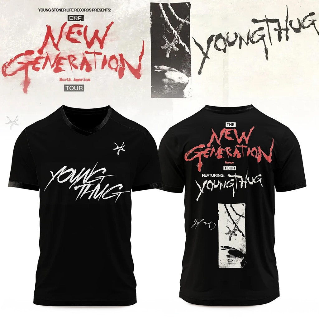 Young Thug Merch The New Generation World Tour 2026 Shirt Black Gifts For Rap Lovers - Merchluma