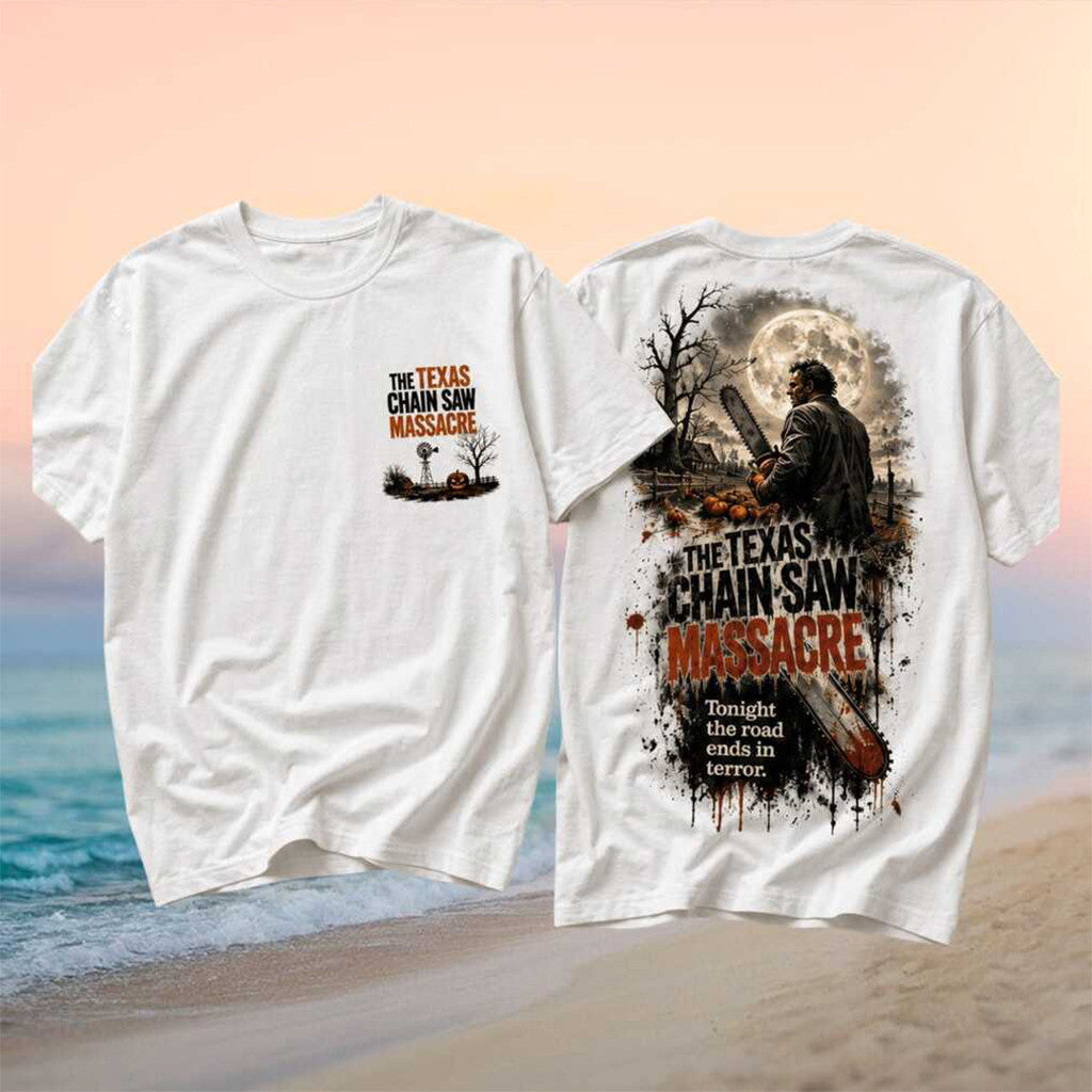 The Texas Chain Saw Massacre Merch Horror Movie Tonight The Road Ends In Terror T-Shirt - Merchluma