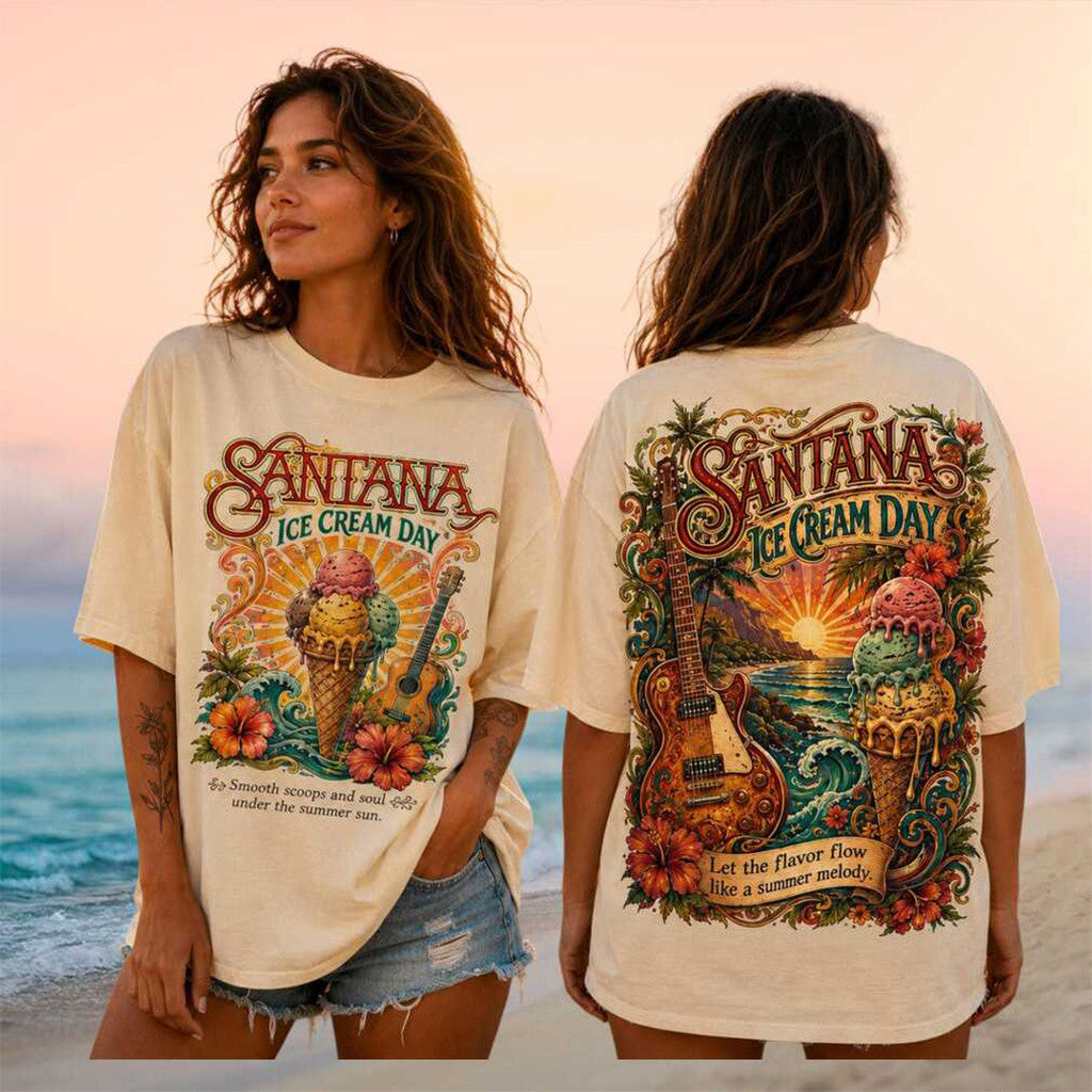 Santana Ice Cream Day 2026 Retro Summer Shirt Santana Merch Gifts For Music Fans - Merchluma