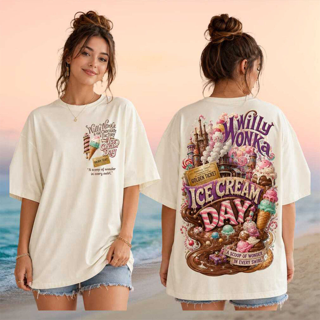 Willy Wonka Chocolate Factory Ice Cream Day 2026 Shirt Willy Wonka Merch BFF Gifts - Merchluma