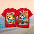 Snoopy Surf Club Vacation Vintage Beach Tropical Shirt The Beach Is My Happy Place Snoopy Merch - Merchluma