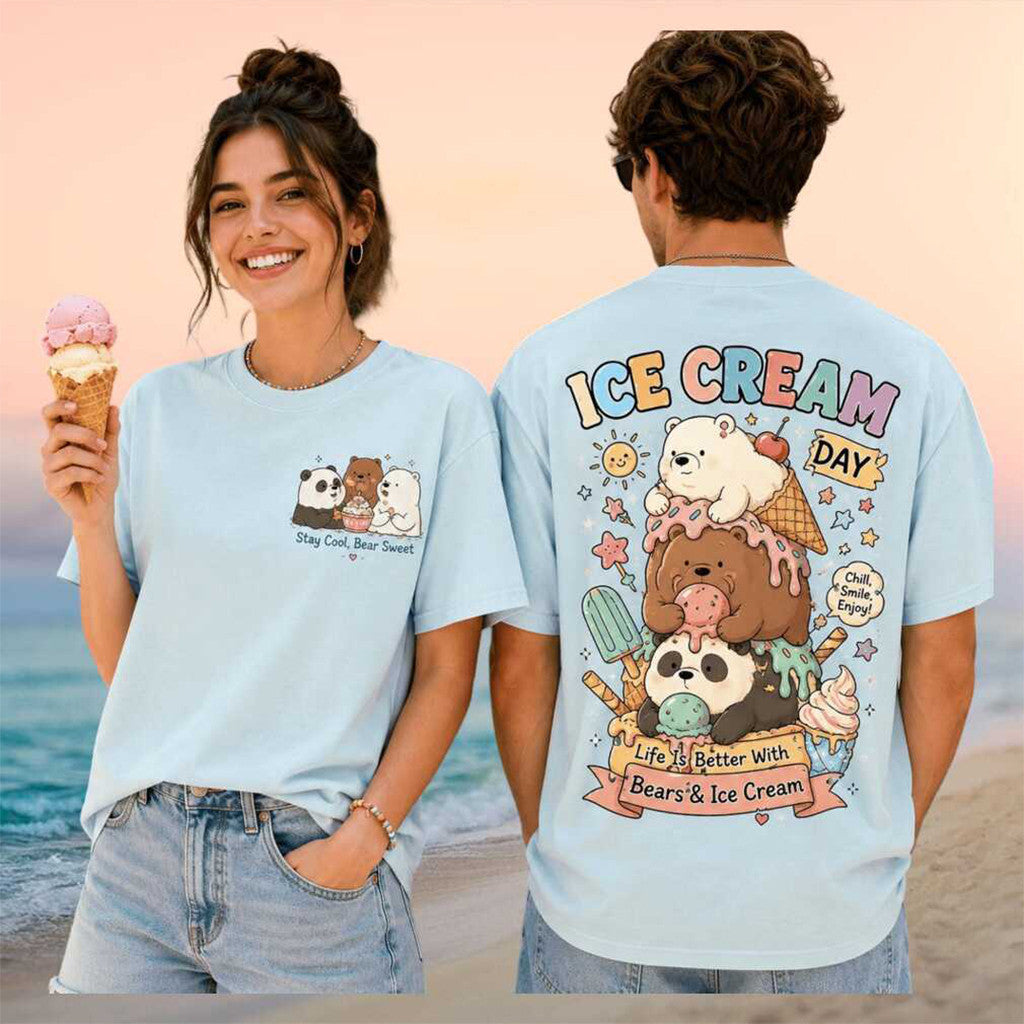 We Bare Bears Ice Cream Day 2026 Shirt Cute Graphic T-Shirt Ice Cream Lovers Gifts - Merchluma