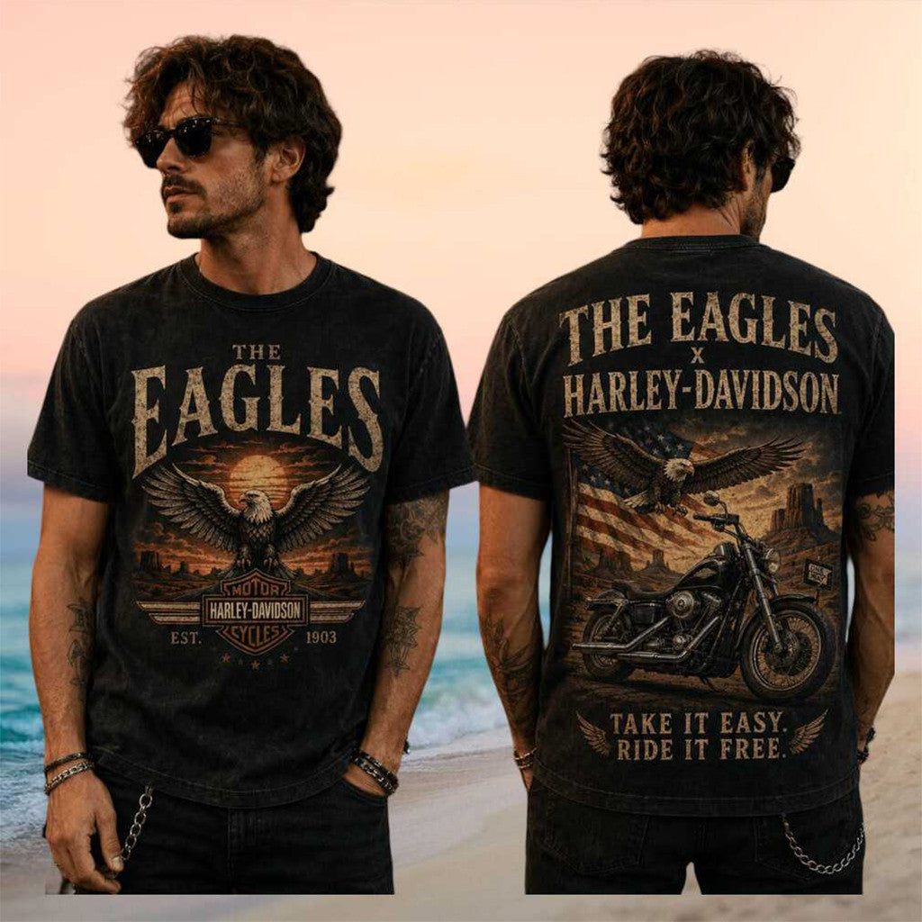 The Eagles x HD Tour 2026 Take It Easy Ride It Free Shirt The Eagles Merch Rock Fans Gear - Merchluma