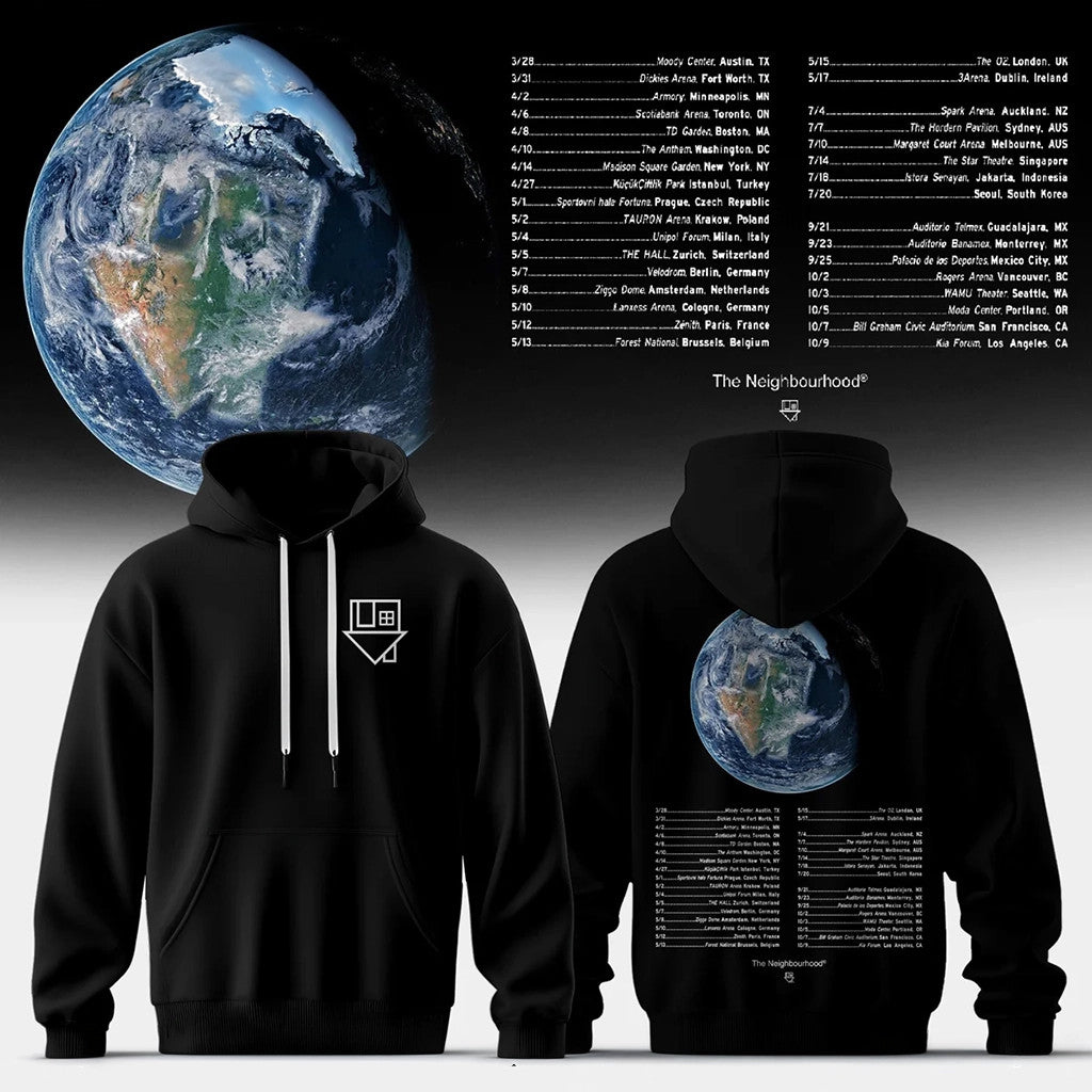 The Neighbourhood Merch THE WOURLD TOUR Hoodie Black Cool Gifts For Music Lovers - Merchluma