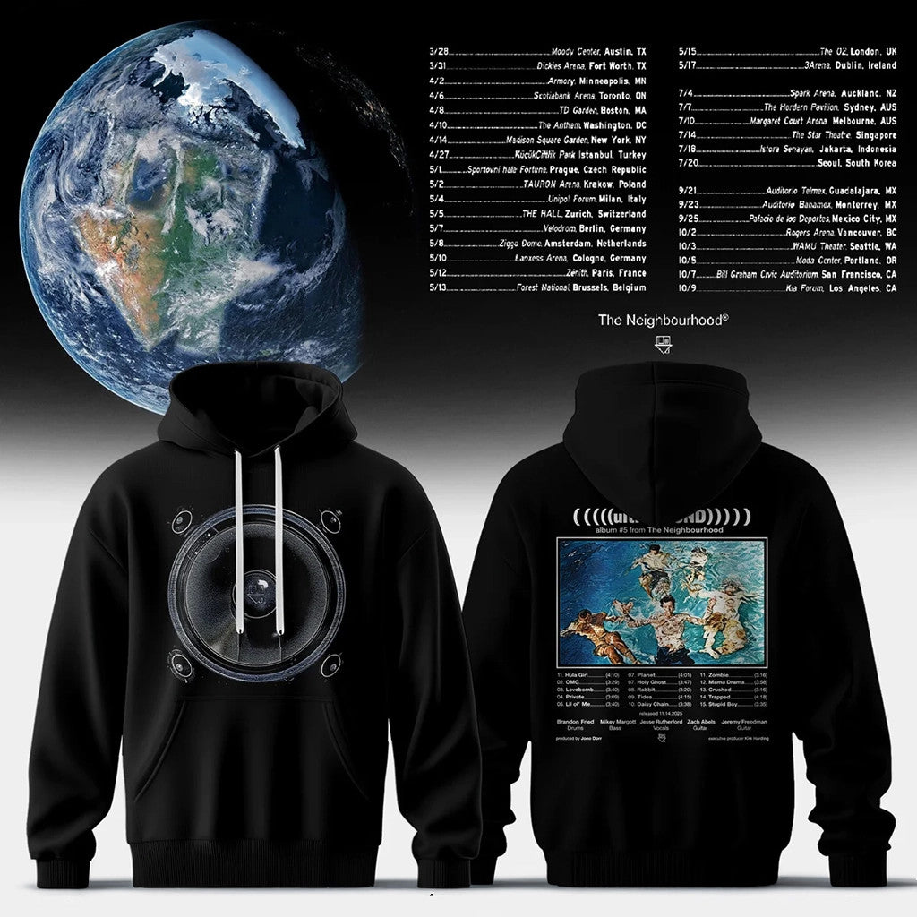 The Neighbourhood Merch THE WOURLD TOUR Hoodie Music Related Gifts For Guys - Merchluma