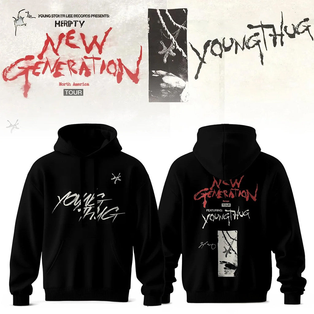 Young Thug Merch The New Generation World Tour 2026 Hoodie Black Gifts For Rapper Fan - Merchluma