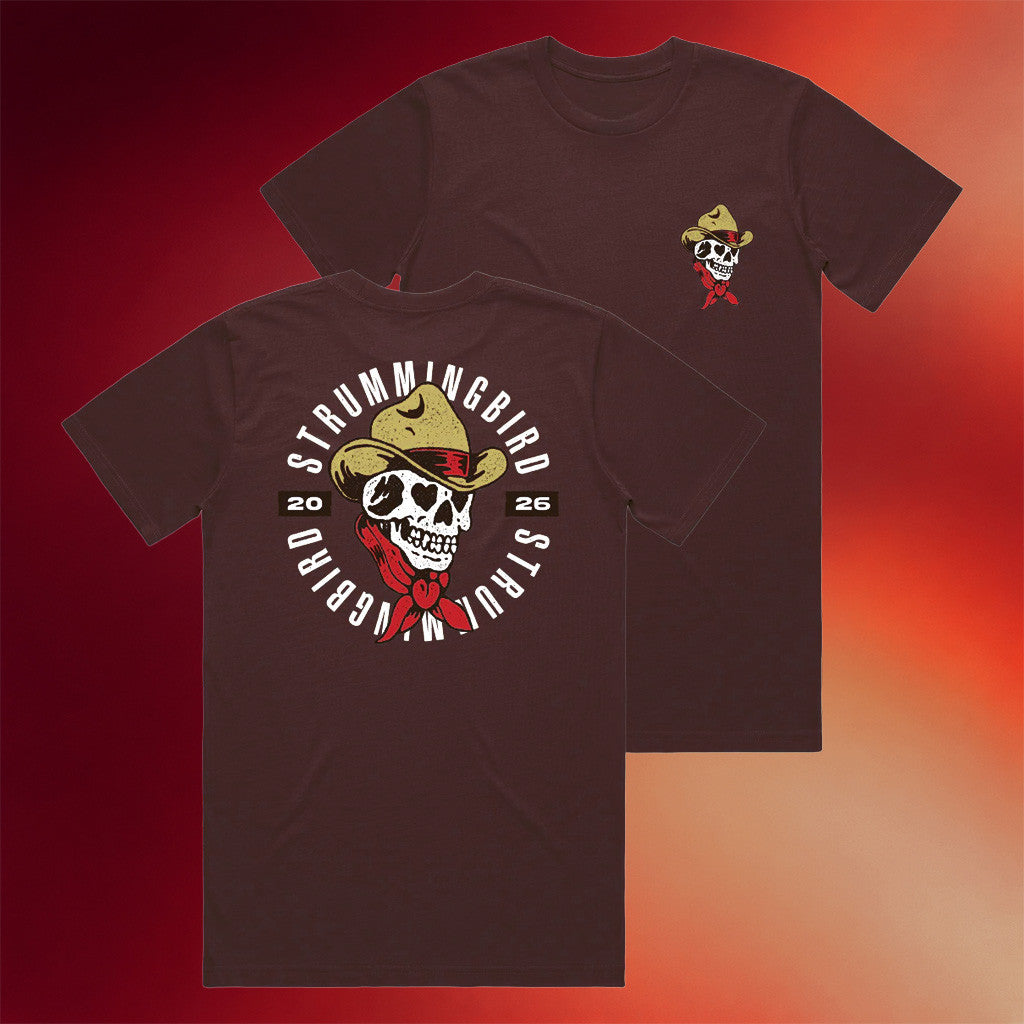Strummingbird Merch 2026 Skull Cowboy T-Shirt Country Festival Shirt Best Gifts For Music Fans - Merchluma