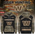Custom Washington Commanders Deer Hunting Camo Hoodie Commanders Merch Gifts For Him - Merchluma