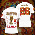 Spain FIFA World Cup Champions 2026 Shirt White Espana 2-Star Champions Merch Gift For Brother - Merchluma