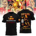 Spain FIFA World Cup Champions 2026 T-Shirt Black Spain World Champions Merch Football Fan Gift - Merchluma