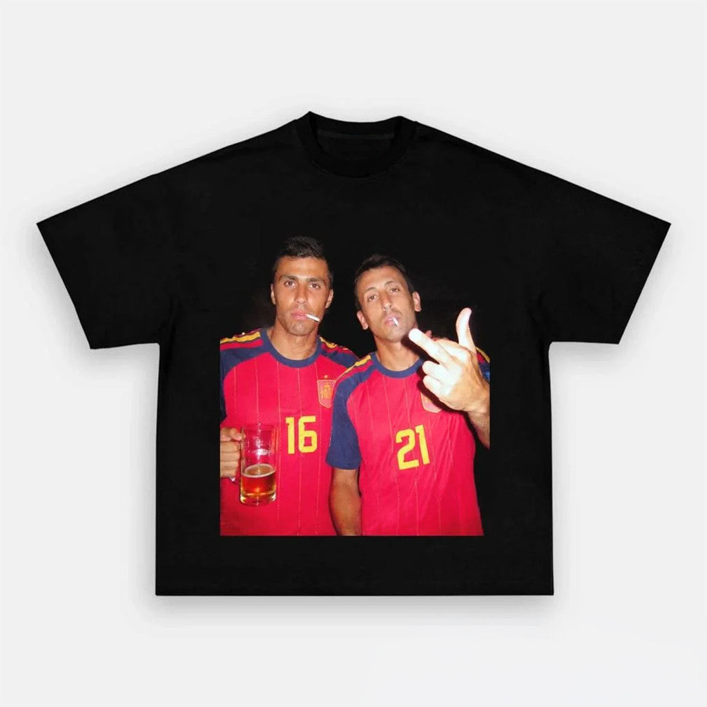 Spain World Cup 2026 Rodri X Mikel Oyarzabal Middle Finger T-Shirt Football Meme Shirt Gag Gift - Merchluma