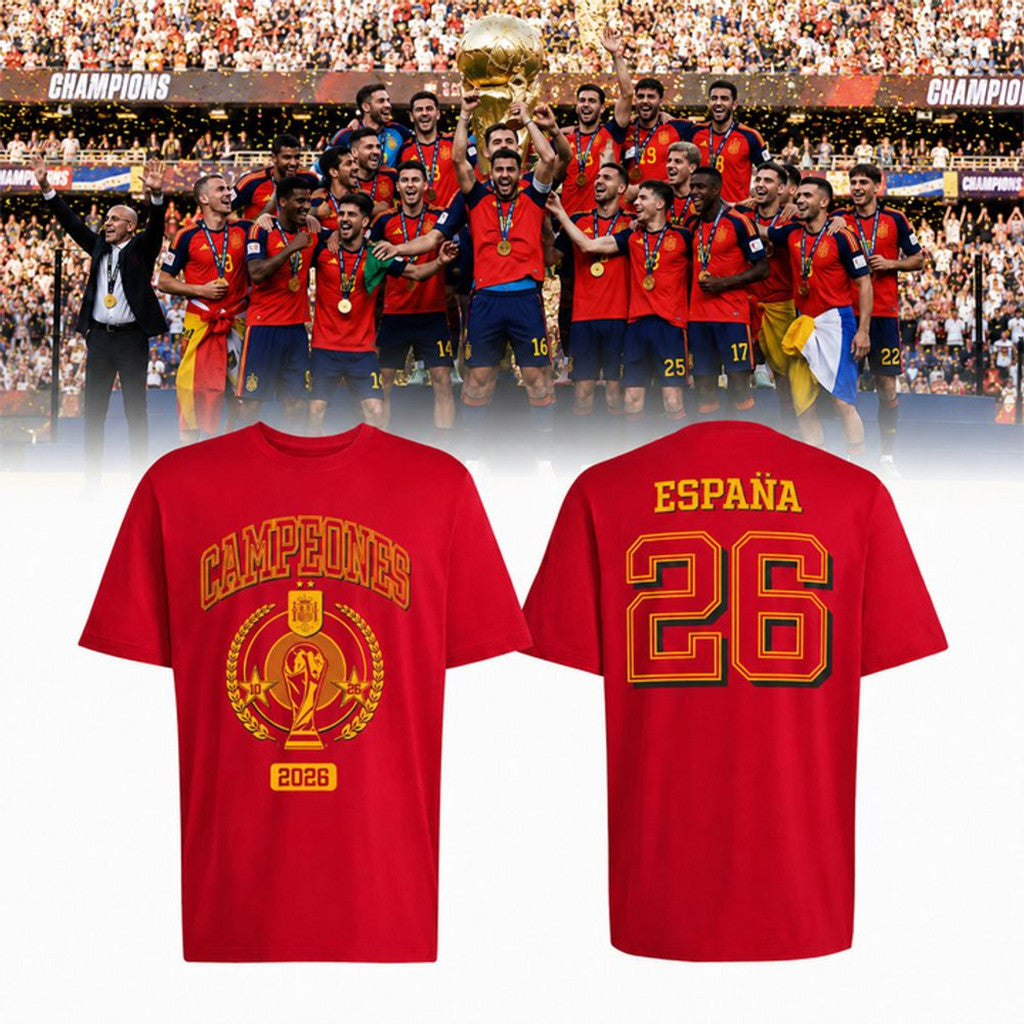 Spain World Cup 2026 Champions Celebration Shirt Spain FIFA Winners Soccer Merch Fan Gifts - Merchluma