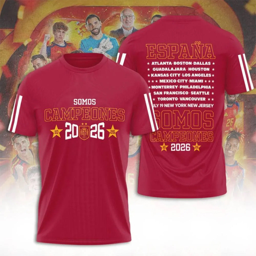 Spain World Cup Champions 2026 Merch Espana Somos Campeones Shirt FIFA Winners Apparel Men's - Merchluma