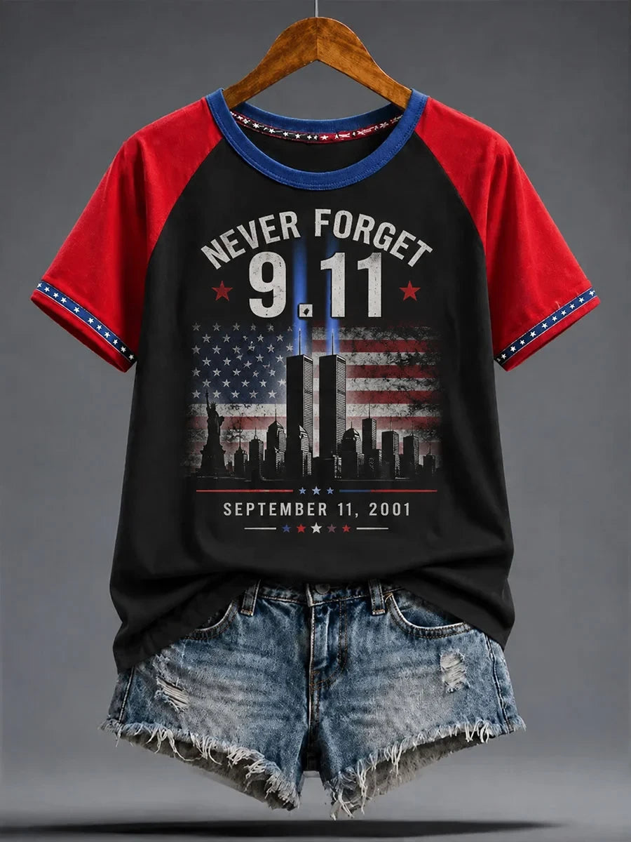 Never Forget 911 Twin Towers T-Shirt America 25 Years Merch Patriot Day Gifts For Mother - Merchluma