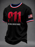 911 We Will Never Forget T-Shirt Twin Towers 25th Anniversary Shirt Gifts For Dad - Merchluma