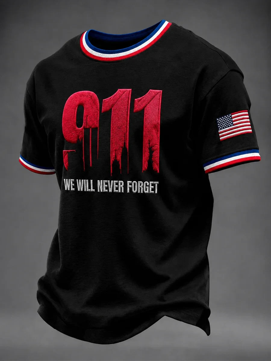 911 We Will Never Forget T-Shirt Twin Towers 25th Anniversary Shirt Gifts For Dad - Merchluma