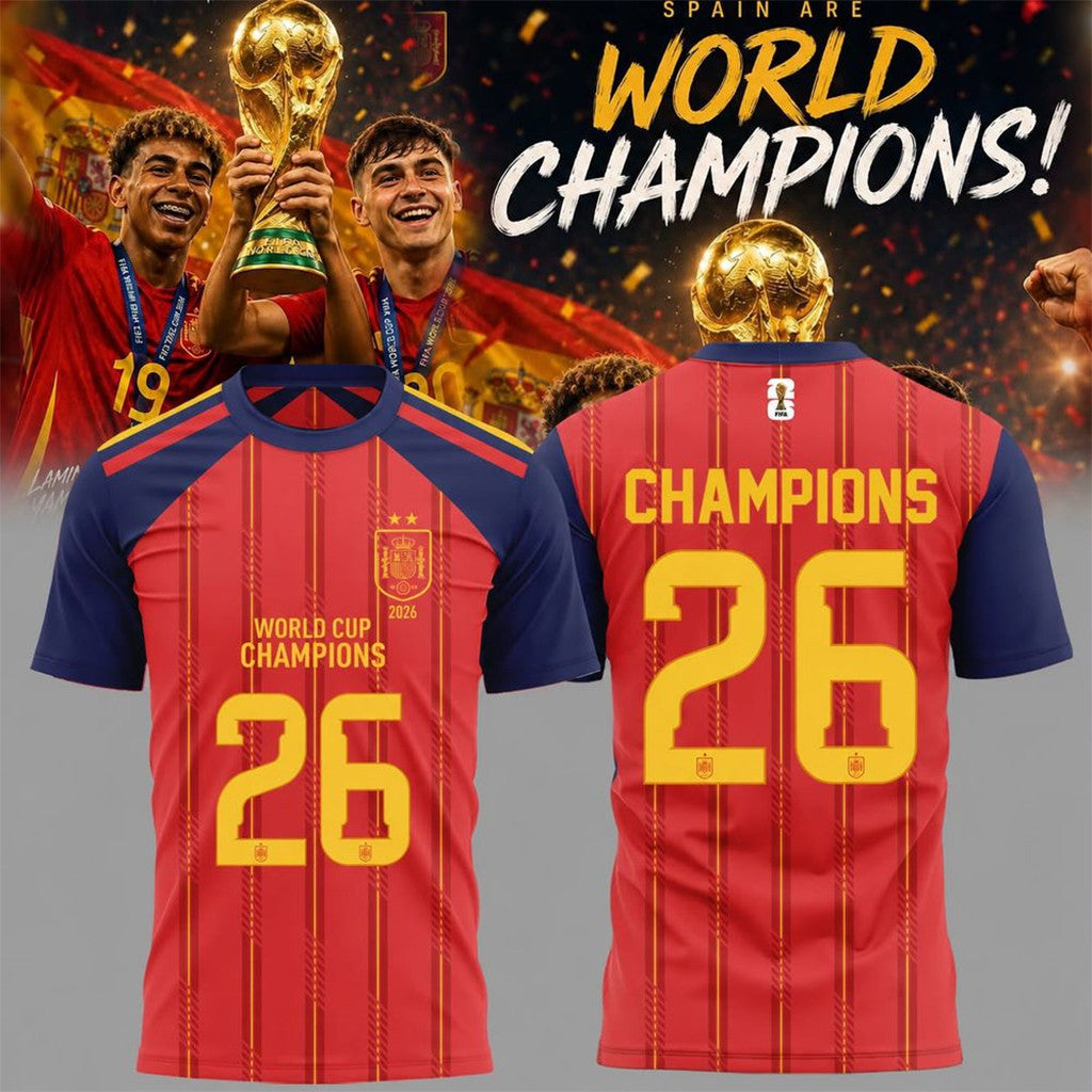 Spain National Football Team 2026 World Cup Champions Home Jersey Spain Winner Merch For Fans - Merchluma