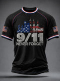 911 We Will Never Forget 25th Anniversary T-Shirt Twin Towers 911 Memorial Shirt Patriot Day Gift - Merchluma