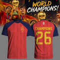 Spain World Cup Champions 2026 Jersey Shirt 2-Star Spain FIFA Winner Merch Gift For Fans - Merchluma