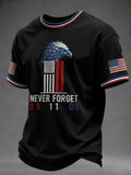 911 Never Forget Eagle T-Shirt 343 Firefighter 25th Anniversary Apparel Patriot Day Clothing - Merchluma
