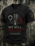 9-11 We Will Never Forget T-Shirt 25 Years Remembrance Merch Patriot Day Clothing - Merchluma