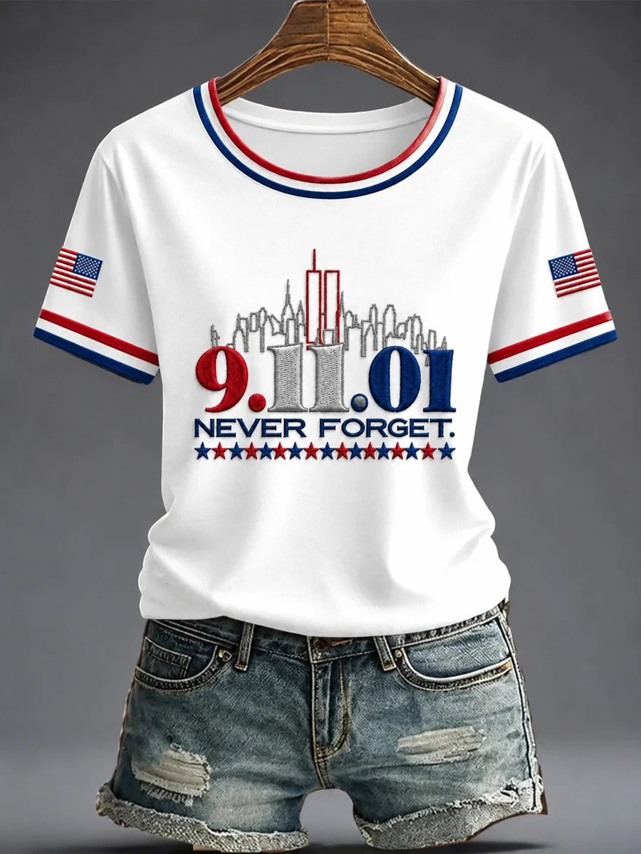Never Forget 911 25th Anniversary T-Shirt 2001-2026 Twin Towers Merch Memorial Gifts - Merchluma
